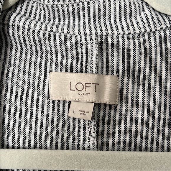 loft navy pinstripe linen blazer - Picture 2 of 2